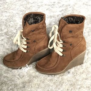 Faux Fur Wedge Boot